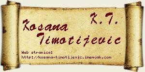 Kosana Timotijević vizit kartica